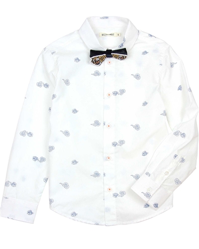 Billybandit Printed Dress Shirt with Bow-Tie