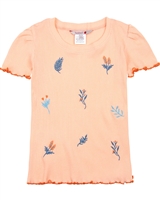 Boboli Girls Rib Knit T-shirt with Embroidery