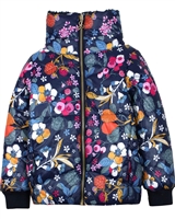 Boboli Girls Short  Coat in Floral Print