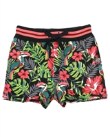 Boboli Girls Terry Shorts in Tropical Print