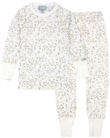 COCCOLI Girls' Gold Foil Spot Pyjamas Set in Cream
