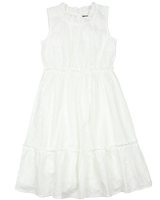 Creamie Girl's Embroidered Mock-neck Dress