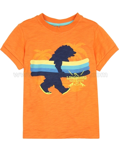 Deux par Deux Orange T-shirt with Print Surf Away