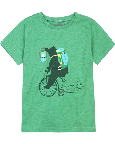 Deux par Deux T-shirt with Print in Green Woody Buddy