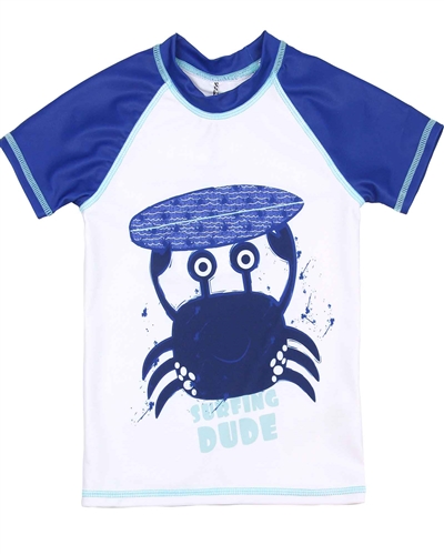 Deux par Deux Rash Guard T-shirt with Crab Print Playa Del Mar