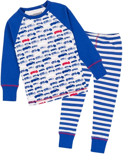 Deux par Deux Boys Pyjamas Set in Car Print
