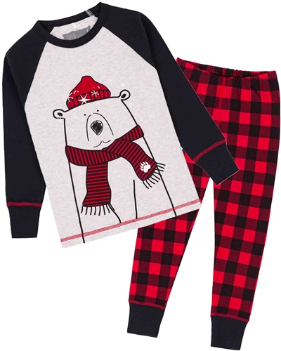 Deux par Deux Boys Pyjamas Set with Christmas Bear