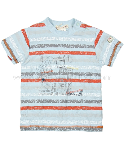 Deux par Deux Boys' Striped T-shirt Scoop