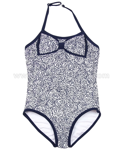 Kate Mack One Piece Swimsuit with Bow Regatta Roses