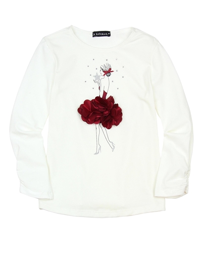 Kate Mack Holiday Magic T-shirt with Girl in Red