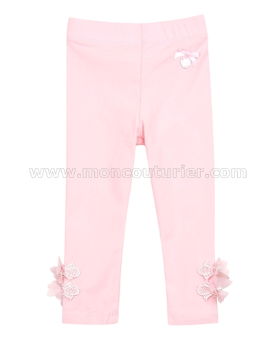 Le Chic Baby Girl Leggings with Organza Flowers Pink