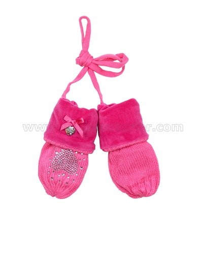 Le Chic Baby Girl Mittens Hot Pink
