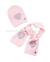Le Chic Baby Girl Hat and Scarf Peach