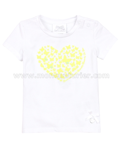 Le Chic Baby Girl T-shirt with Heart Yellow