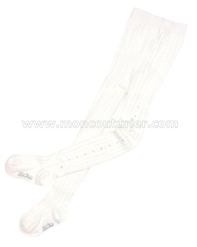 Le Chic Cable Tights White