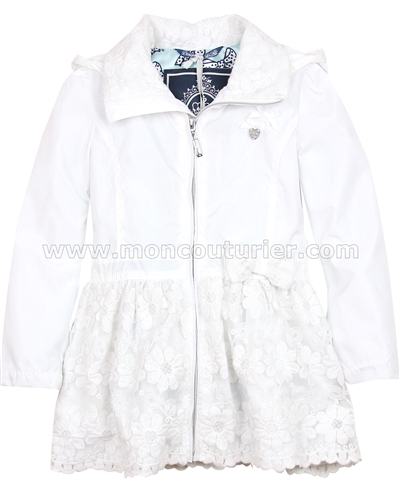 Le Chic Windbreaker Jacket with Embroidered Organza White