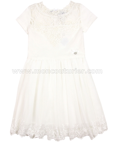 Le Chic Embroidered Tulle Dress Ivory