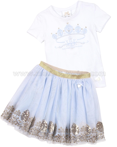 Le Chic Girls' T-shirt and Tulle Skirt Set