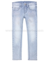 Le Chic Girls' Skinny Denim Pants with Crystal Hearts