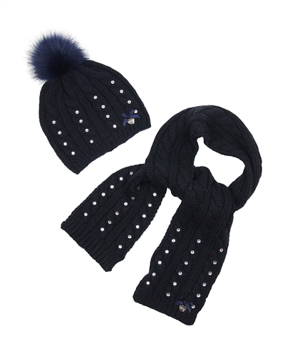 Le Chic Hat and Scarf Navy