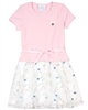 Le Chic Girls' Embroidered Tulle Dress in Pink
