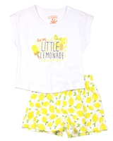 Losan Girls T-shirt and Lemon Print Shorts Set