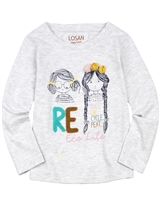 Losan Girls T-shirt with Girls Print and Applique