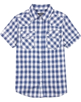 Losan Junior Boys Short Sleeve Linen Plaid Shirt