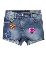 Losan Junior Girls Jogg Jeans Shorts with Badges