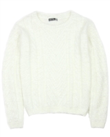 Losan Junior Girls Shaggy Cable Knit Pullover