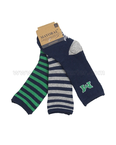 Mayoral Boy's 3-pair Striped Socks Set Navy