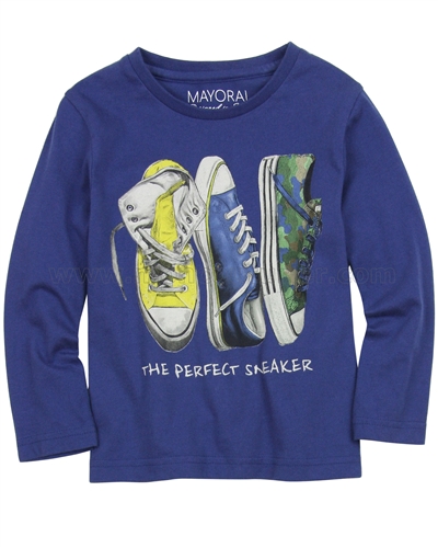Mayoral Boy's T-shirt with Sneaker Print Blue