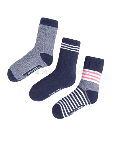 Mayoral Boy's 3-pair Socks Set Navy/Coral