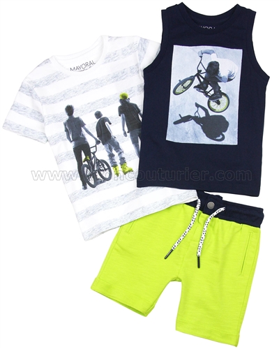 Mayoral Boy's T-shirts and Shorts, Three-piece Set