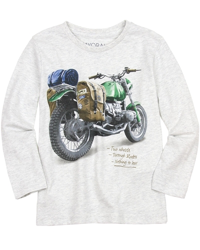 Mayoral Boy's Gray T-shirt with Motorcycle Print