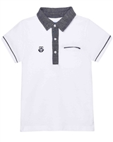Mayoral Boy's Polo with Contrast Patterned Collar