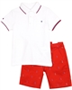 Mayoral Boy's Polo and Printed Shorts Set in Red