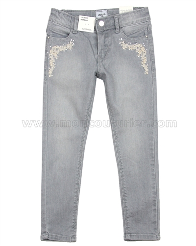 Mayoral Girl's Skinny Denim Pants with Embroidery
