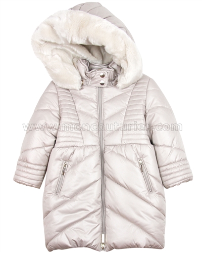 Mayoral Girl's Puffer Coat with Hood Beige