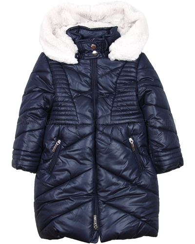 Mayoral Girl's Puffer Coat with Hood Navy