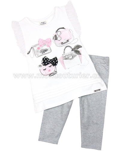 Mayoral Girl's Tunic with Purses and Leggings Set
