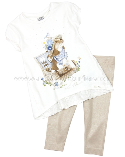 Mayoral Girl's Tunic with Puppy and Leggings Set