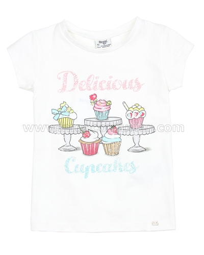 Mayoral Girl's T-shirt with Cupcakes