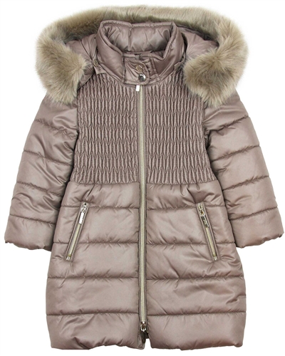 Mayoral Girl's Taupe Quilted Puffer Coat