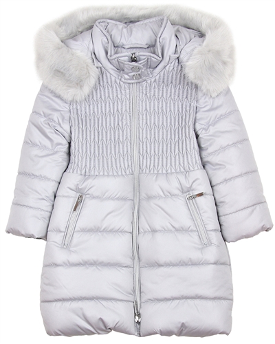 Mayoral Girl's Gray Quilted Puffer Coat