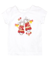 Mayoral Girl's T-shirt with Beach Shoes Embroidery