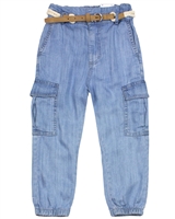 Mayoral Girl's Chambray Pants with Belt