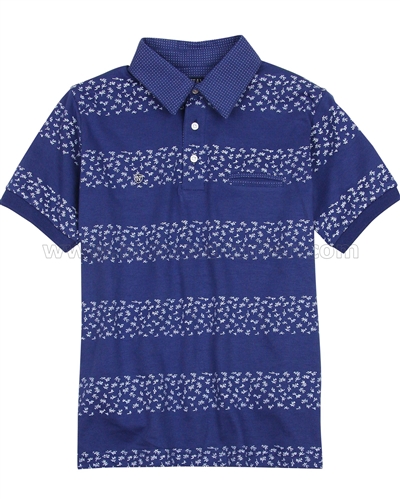 Mayoral Junior Boy's Polo with Printed Stripes