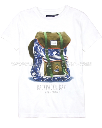 Mayoral Boy's T-shirt with Printed Backpack White