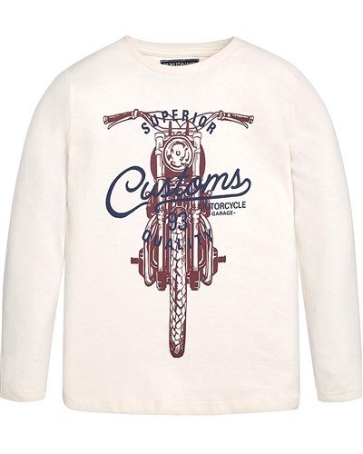 Mayoral Junior Boys' T-shirt with Motorcycle Print